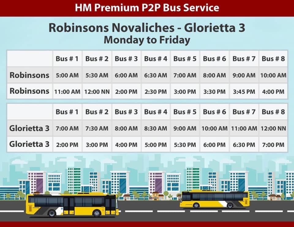 HM Transport Fairview to Makati P2P Bus Schedule